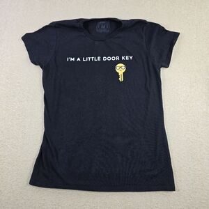 Snorg Tees Womens Graphic T Shirt I'm A Little Door Key Black Medium